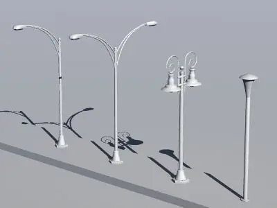 Street lamps set 3D model