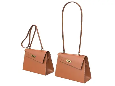 Hermes Kelly Sellier en Desordre Brown Low-poly 3D model