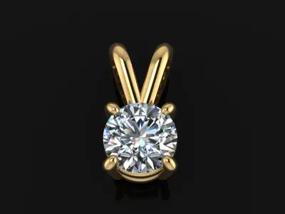 4 Prong Solitaire Split Bell Pendant Mix Size 3 4 5 6 7 8 3D print model