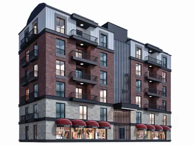 Modern Residential Building 18 3D model