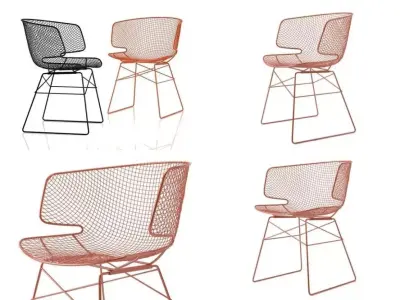 Arkys wire mesh dining chair 3D model