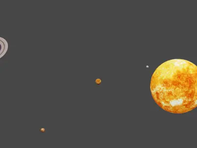 orbiting solar system 3D model