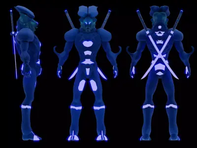 ROBOT SAMURAI NO 2  3D MODEL Low-poly 3D model