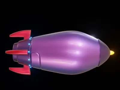 Stylized low poly Rocket 3D model Low-poly 3D model