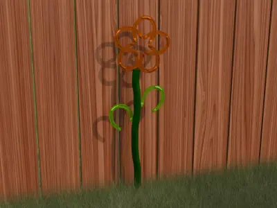 Yard or Fence Art Horseshoe Flower 2 Low-poly 3D model