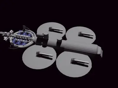 Planet Killer Spaceship Low-poly 3D model