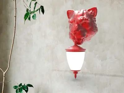 Lion Head Wall Lamp 3D print model order
