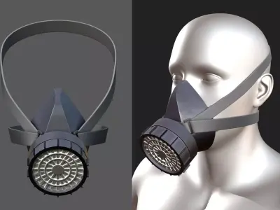 Gas mask plastic military combat soldier armor scifi  Low-poly 3D model