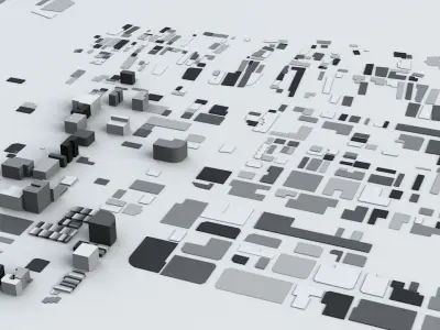 Taichung City Streets and Buildings 3D model