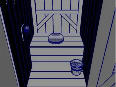 Outhouse wooden cabin 3D model