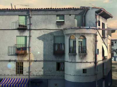 Old streets  slums and refugee camps   old village scene 3D model