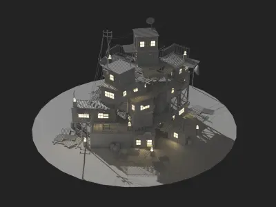 Slum Low Poly Low-poly 3D model