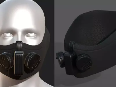 Gas mask respirator PBR textures low poly  Low-poly 3D model