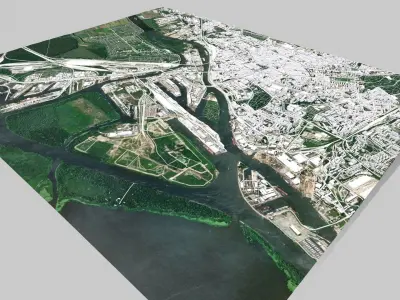 Cityscape Szczecin Poland 3D model