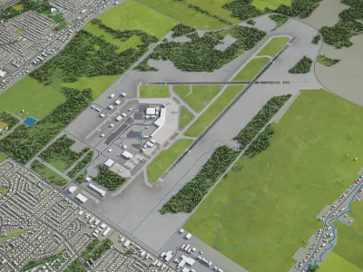 Quebec Jean Lesage Airport Low-poly 3D model