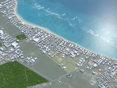 Punta Cana Dominican Republic 45km Low-poly 3D model
