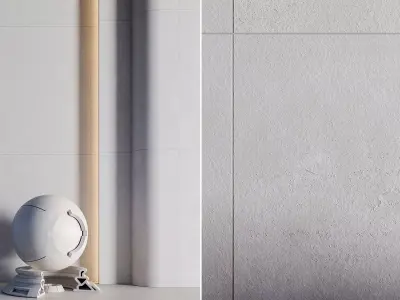 White Rough Ceramic Tile - 4k - PBR Free low-poly 3D model