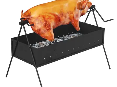 Pig on a skewer 3D model