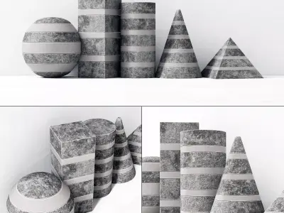 Light stone street 3D model