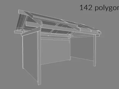 Lowpoly shanty houses Low-poly 3D model