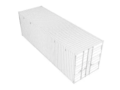 Shipping Container with interactive doors - Low Poly Low-poly 3D model