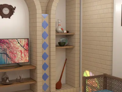 traditional Iranian living room 3D model