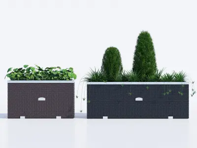 Polyrattan planter one 3D model