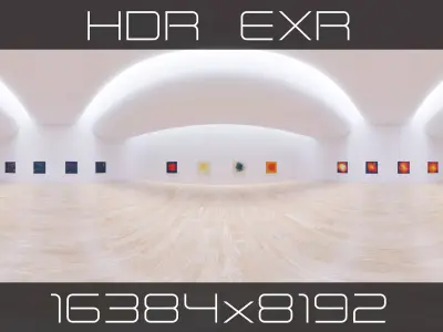 HDRI - Art Museum Gallery Interior 19 - 16384x8192 Texture