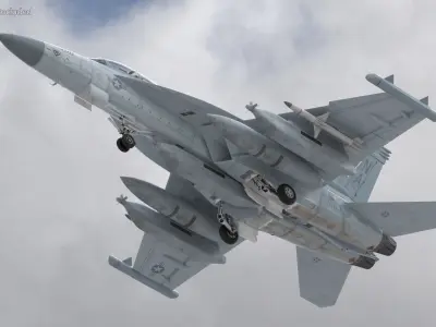  Fighter Jet Boeing EA 18G with Pilot 