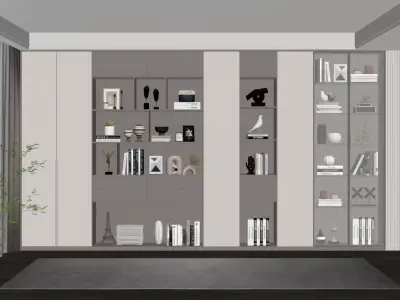 Modern Light Luxury Bookcase 3D model