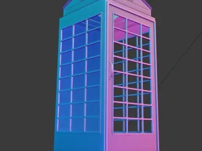 phone booth 3d model Low-poly 3D model