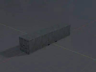 Shipping-Container light gray 40ft Low-poly 3D model