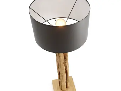 Floor lamp and lamp made of solid teak  Ravilla 3D model