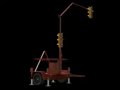 portable traffic lights 3D model
