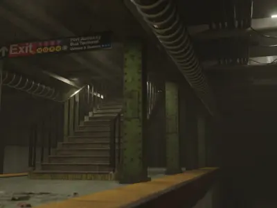 Subway Station  Low-poly 3D model