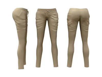 Harem Pants Front Tied Low-poly 3D model