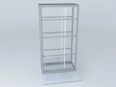 Data Center cabinet with Seismic underfloor bracing 3D model