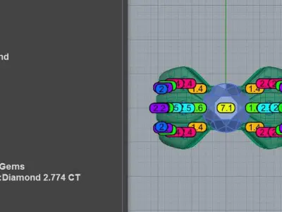 Multi-Row Diamond Ring 3D print model