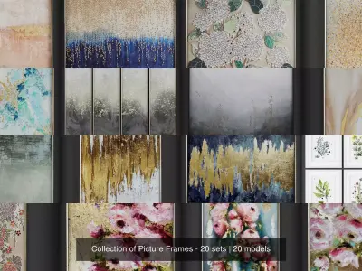 Collection of Picture Frames - 20 sets 3D Model Pack 4