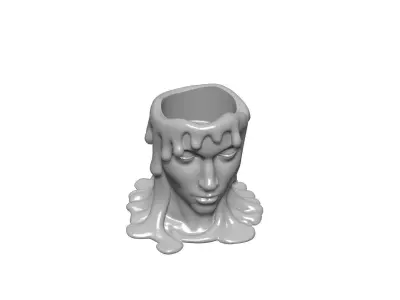 Melted Girl decorative Led Candle holder 3D print model