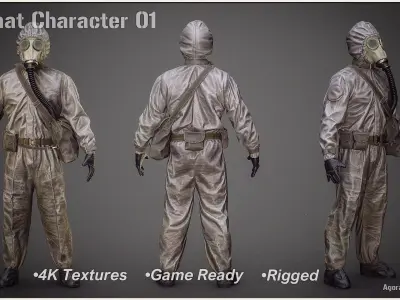 Hazmat Character 01 Low-poly 3D model