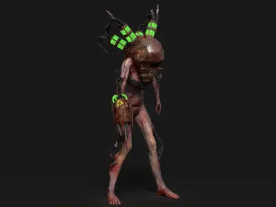 Sci-fi Cyber Victim 4 Low-poly 3D model