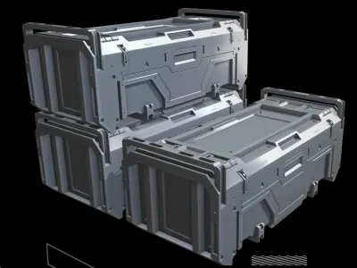 Sci Fi Crate Pack 3D model
