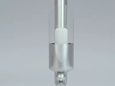 Wall Lamp Single Silver 2 3D model