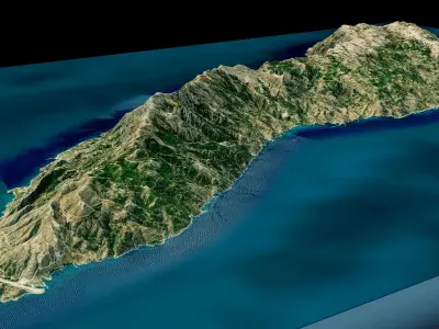 Icaria island 3d model terrain 3D model