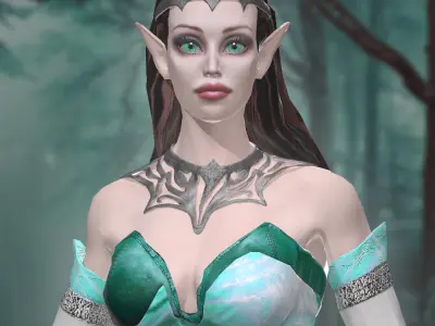 Elf Girl  Low-poly 3D model