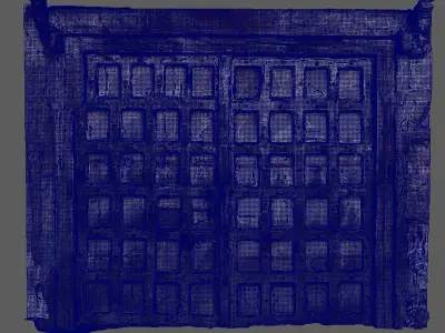 Exterior antique Indian wooden door 3D model