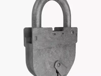Vintage Padlock Low-poly 3D model
