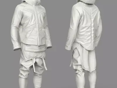 Si-Fi Costume All Parts 3D model