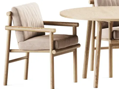 Paddle Table by Cruso and Ayana Chair by B B Italia  3D model